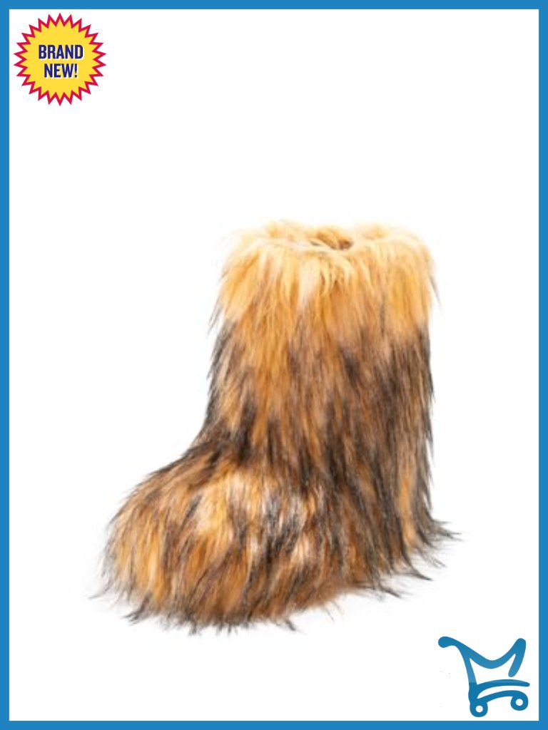 Women's Faux Fur Snow Boots Warm Mid-Calf Fluffy Winter Shoes
